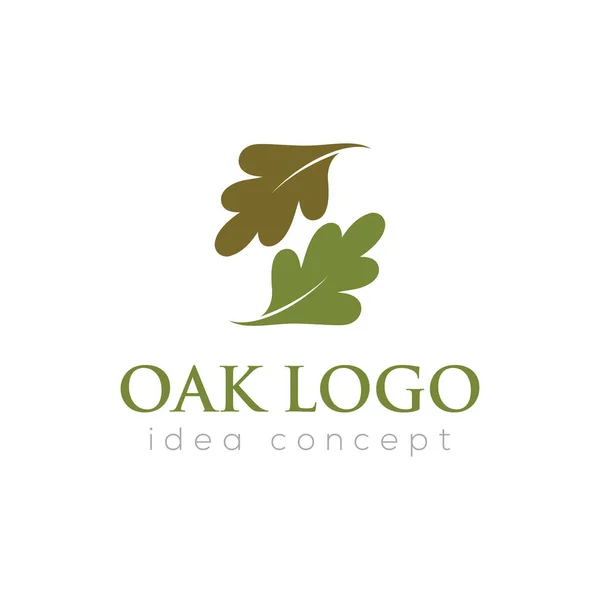 Oak Leaf Vektor Logo Typ Mall — Stock vektor