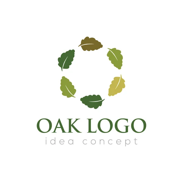 Plantilla Logotipo Vectorial Hoja Roble — Vector de stock