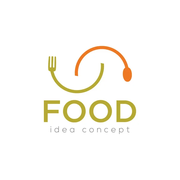 Yaratıcı Sağlıklı Gıda Kavramı Logo Tasarım Şablonu — Stok Vektör