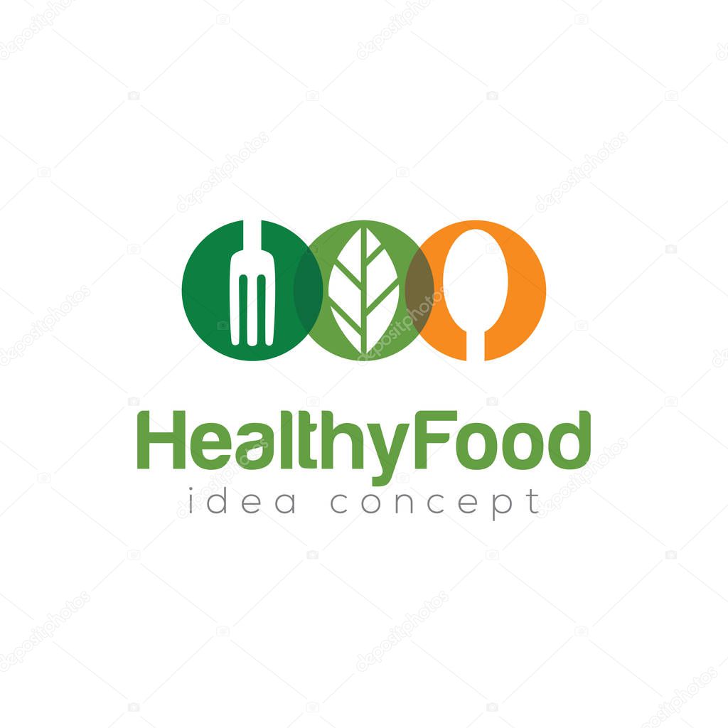 Creative Healthy Food Concept Logo Design Template