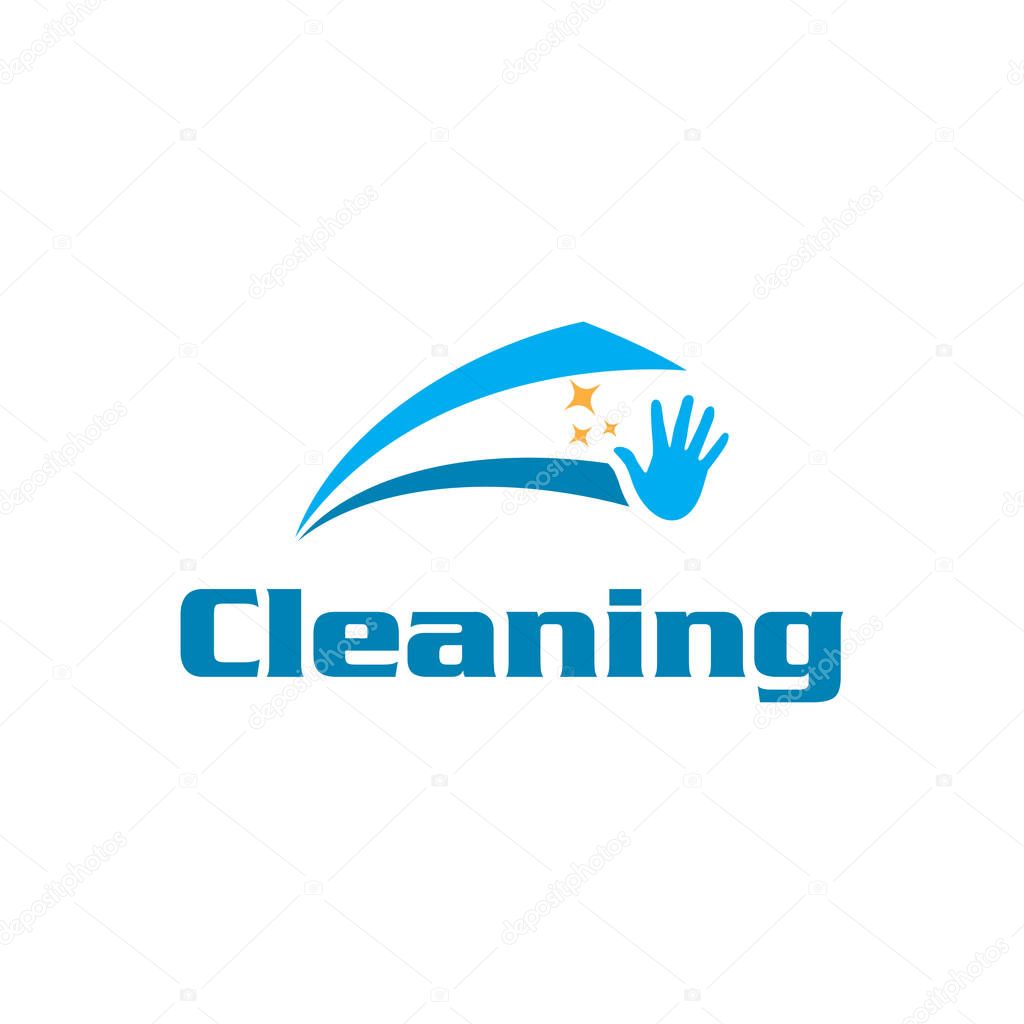 Creative cleaning Concept Logo Design Template