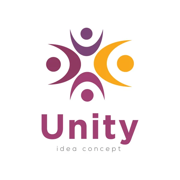 Creative Unity Ludzie Concept Logo Design Template — Wektor stockowy