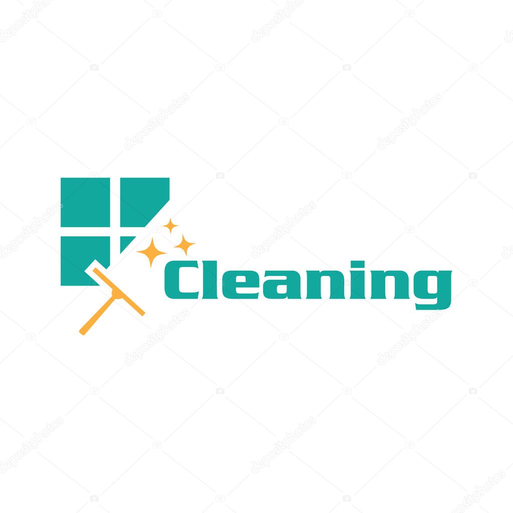 Creative Cleaning Concept Logo Design Template
