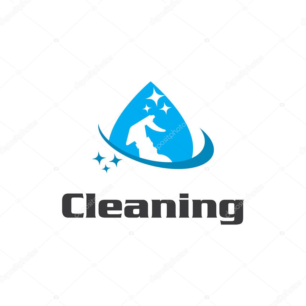 Creative Cleaning Concept Logo Design Template
