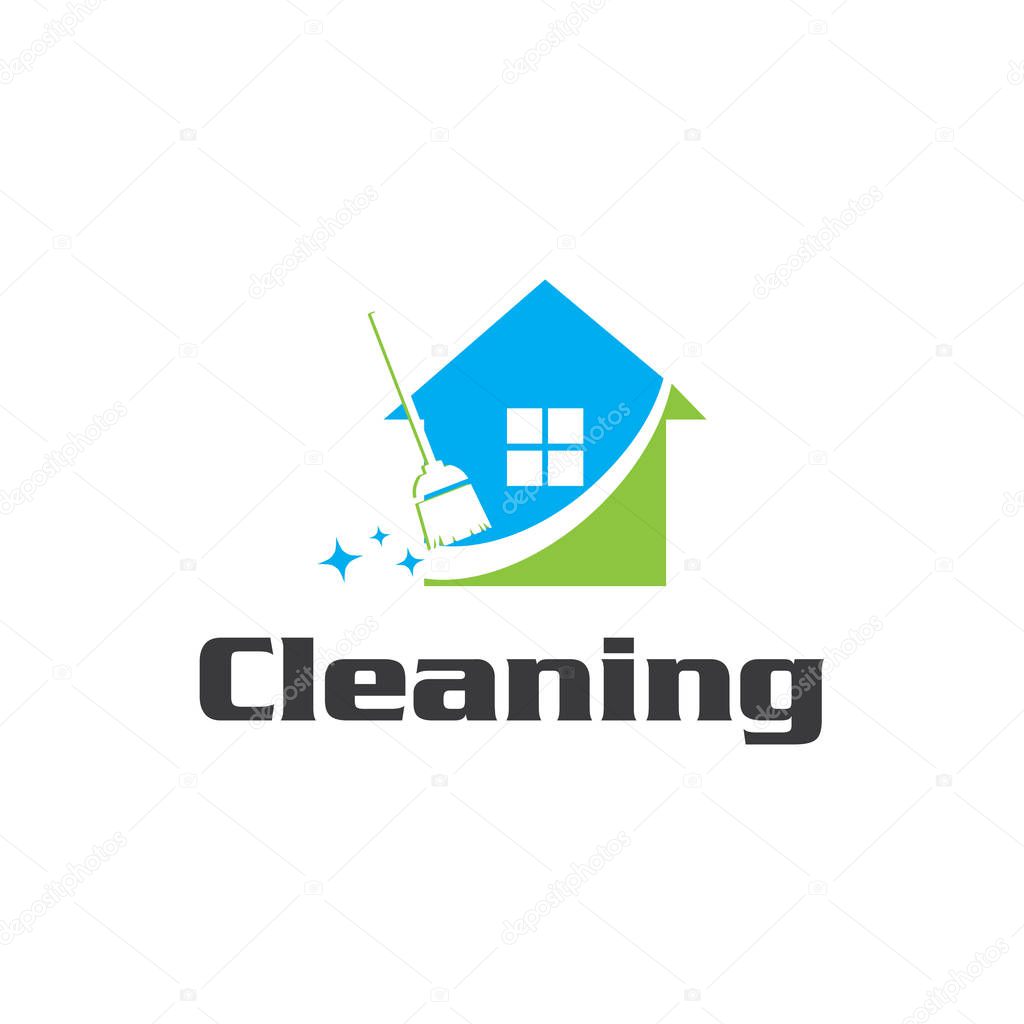 Creative Cleaning Concept Logo Design Template