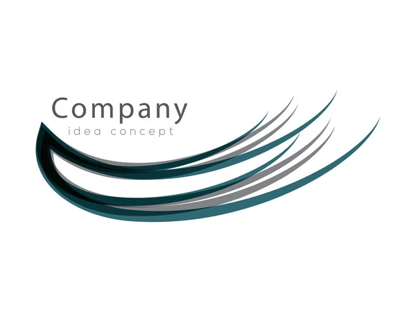 Plantilla Creativa Diseño Logotipo Swoosh Waves Concept — Vector de stock