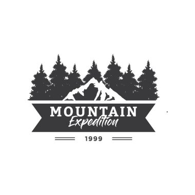 Yaratıcı Kamp Konsepti Logo Tasarım Şablonu, Siyah beyaz, Rozetler