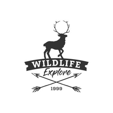 Yaratıcı Kamp Konsepti Logo Tasarım Şablonu, Siyah beyaz, Rozetler