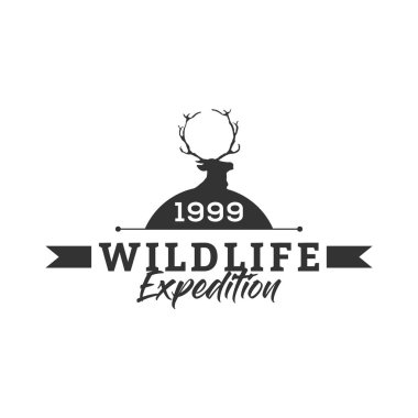 Yaratıcı Kamp Konsepti Logo Tasarım Şablonu, Siyah beyaz, Rozetler