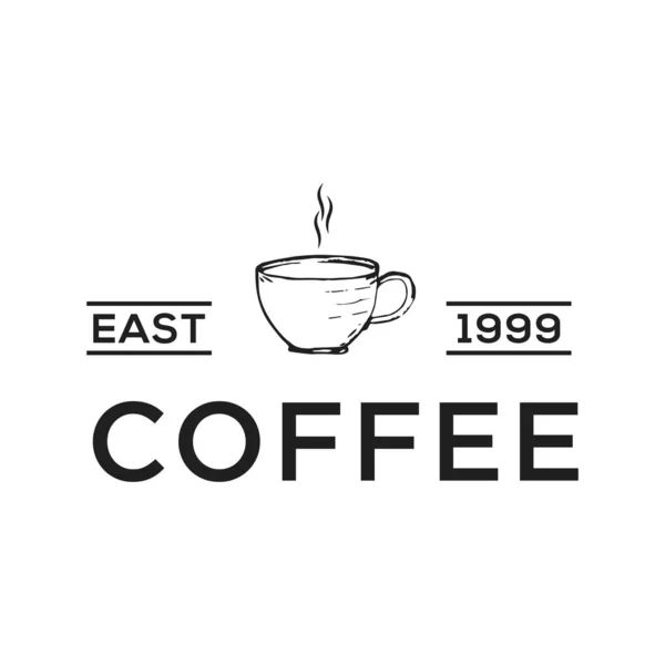 Kreative Café Konzept Logo Design Vorlage Schwarz Und Weiß Abzeichen — Stockvektor