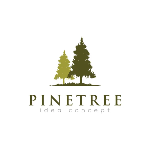 Pines Tree Logo Tervezősablon — Stock Vector