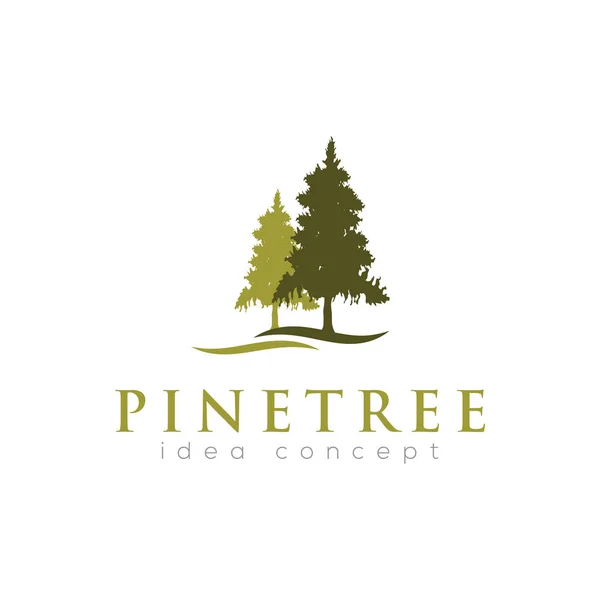 Pines Tree Logo Tervezősablon — Stock Vector
