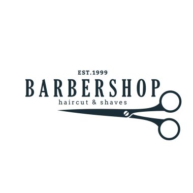 Berber dükkanı Logo Tasarım Şablonu, Rozetleri ve Amblemi