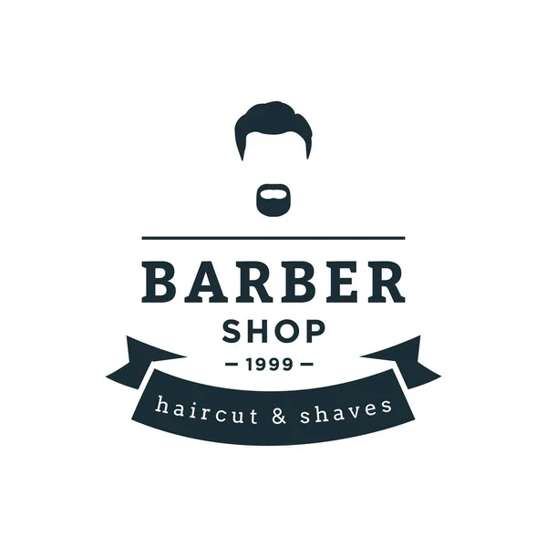 Berber Dükkanı Logo Tasarım Şablonu Rozetleri Amblemi — Stok Vektör