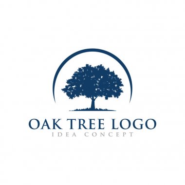 Meşe Ağacı Konsept Logo Şablonu 