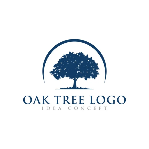 Meşe Ağacı Konsept Logo Şablonu — Stok Vektör