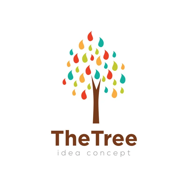 Modelo Design Logotipo Árvore Criativa —  Vetores de Stock