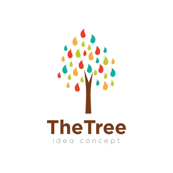 Logo Albero Creativo Design Template — Vettoriale Stock