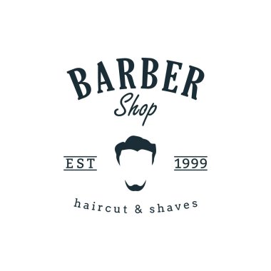 Berber dükkanı Logo Tasarım Şablonu, Rozetleri ve Amblemi