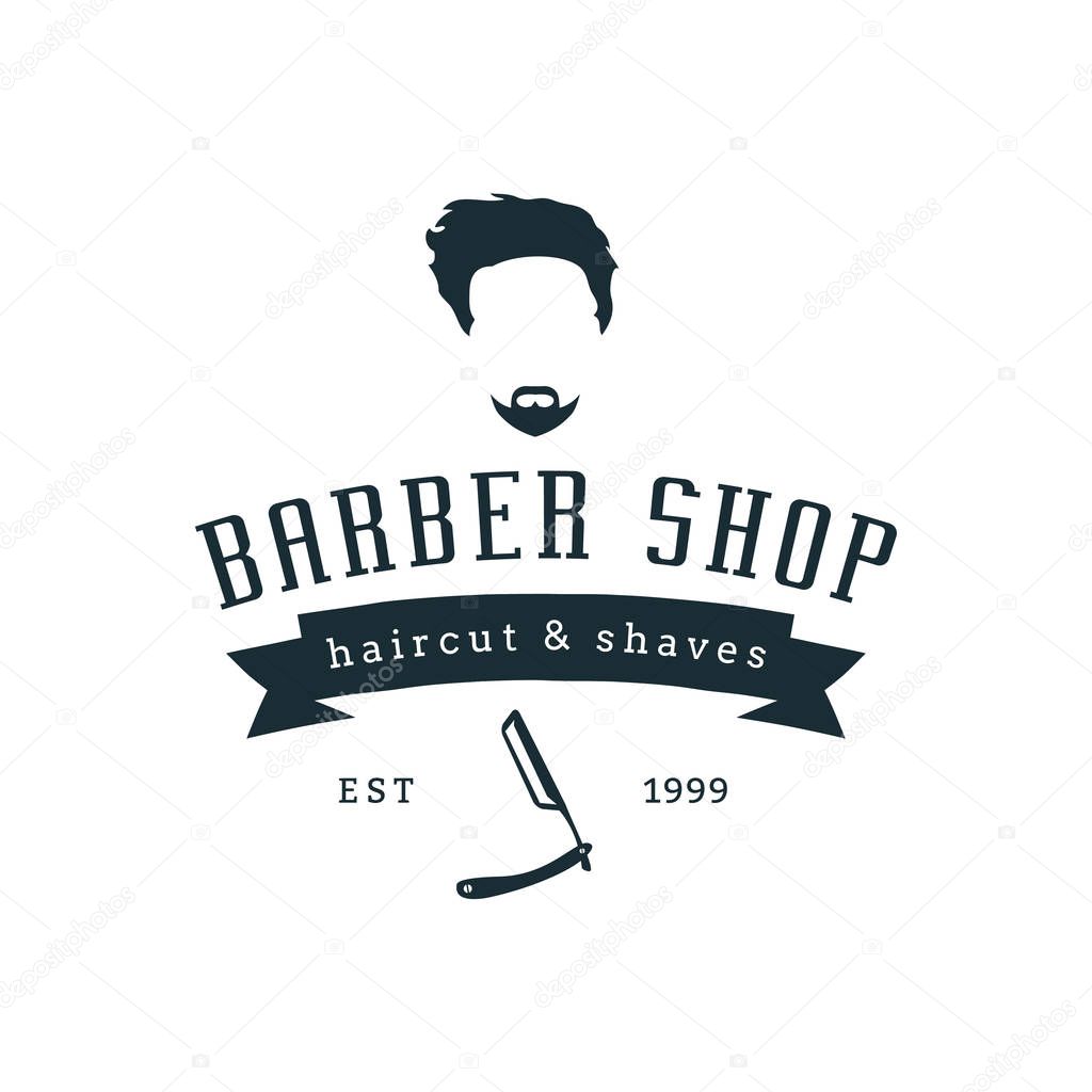 Barber shop Logo Design Template, Badges and Emblem