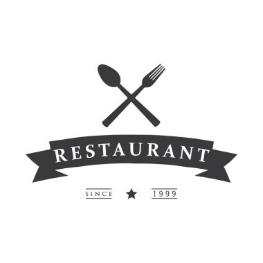 Gıda Logo Tasarım Şablonu, Rozetler, Siyah ve Beyaz