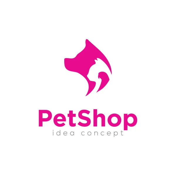 Yaratıcı Pet Care Concept Logo Tasarım Şablonu — Stok Vektör