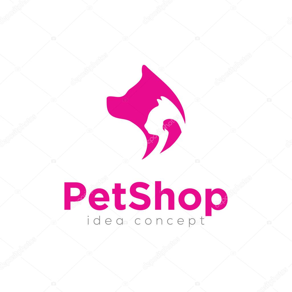 Creative Pet Care Concept Logo Design Template