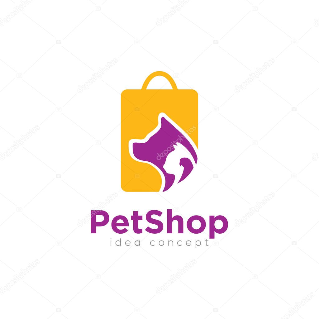 Creative Pet Care Concept Logo Design Template