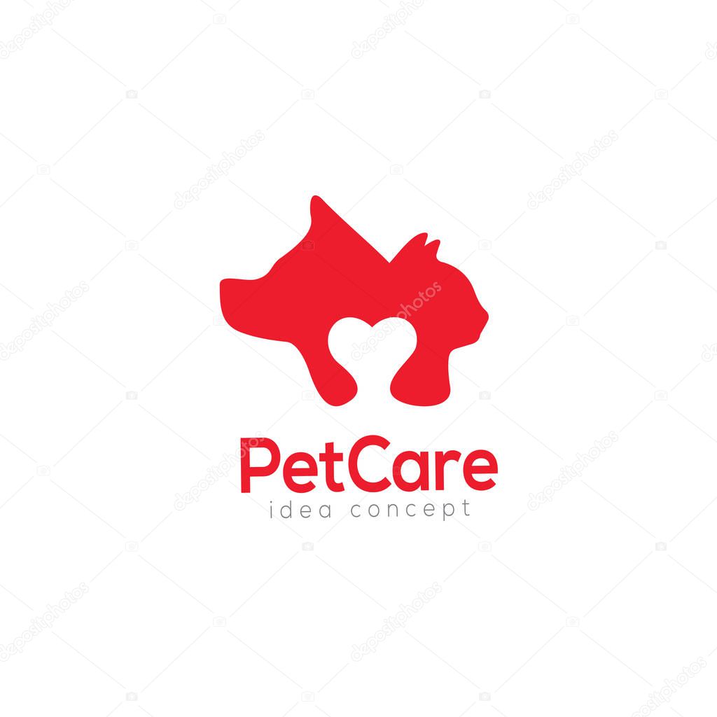 Creative Pet Care Concept Logo Design Template 