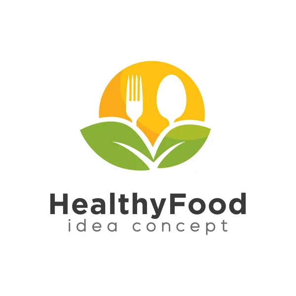 Концепція Здорового Харчування Шаблон Дизайну Логотипу — стоковий вектор