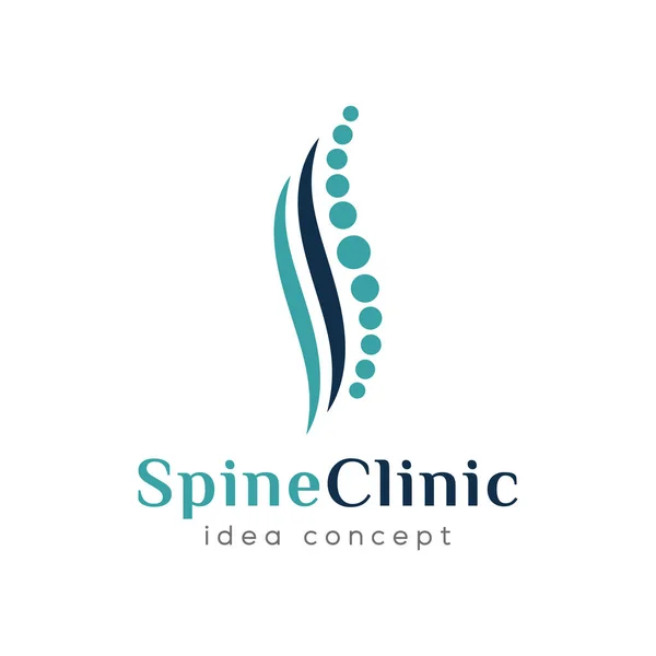 Omurga Kliniği Chiropractic Konsept Logo Tasarım Şablonu — Stok Vektör