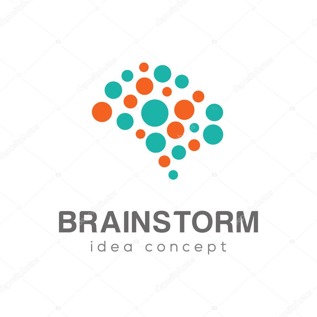 Brain logo. Creative Mind. Brain icon. Brainstorm icon.Logo ideas. Brain vector. Concept Logo Design Template