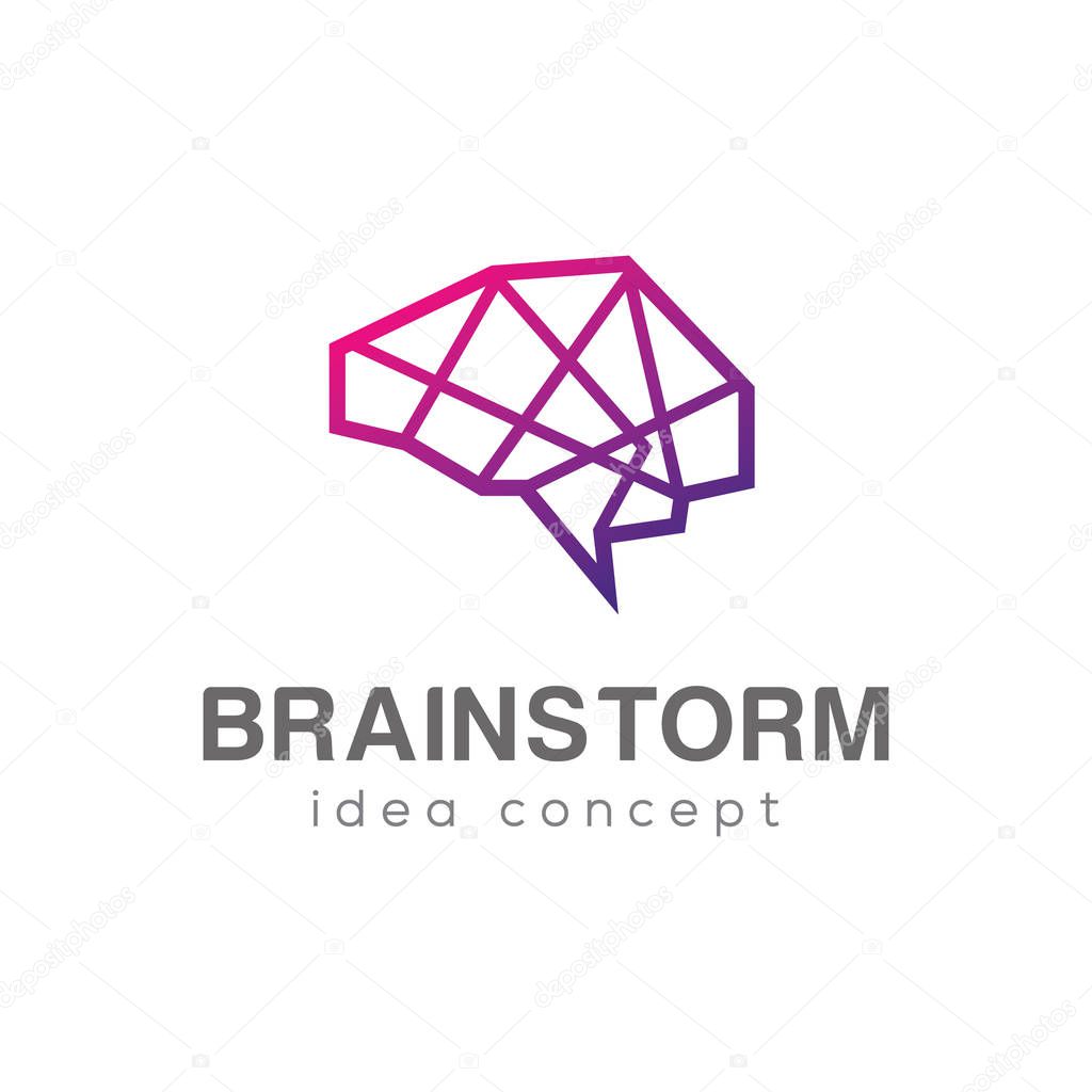 Brain logo. Creative Mind. Brain icon. Brainstorm icon.Logo ideas. Brain vector. Concept Logo Design Template