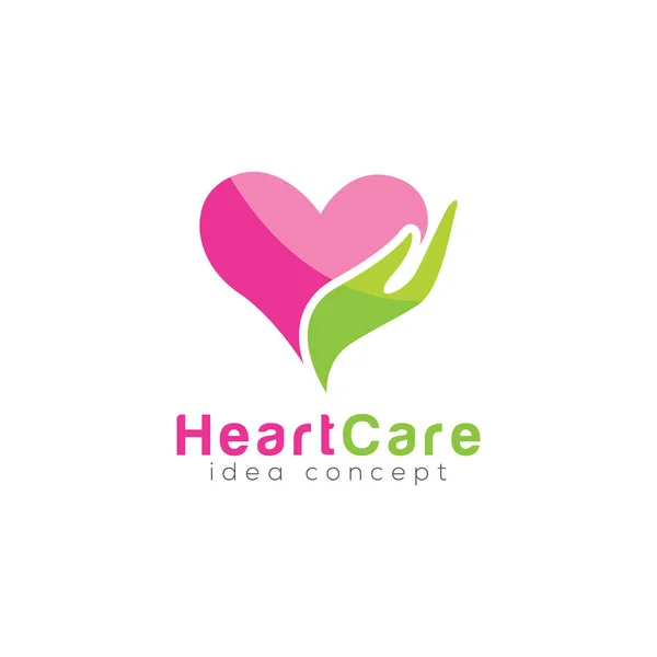 Концепція Догляду Серцем Дизайн Логотипу — стоковий вектор