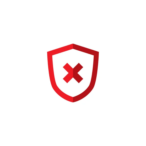 Shield Logo Template Red Cross Sign Shield Icon — Stock Vector