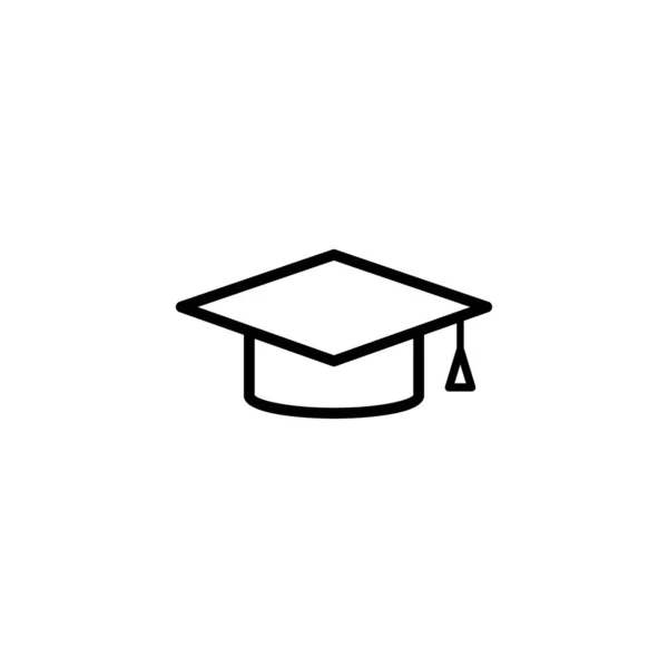 Икона Векторного Образования Значок Выпускной Шляпы — стоковый вектор