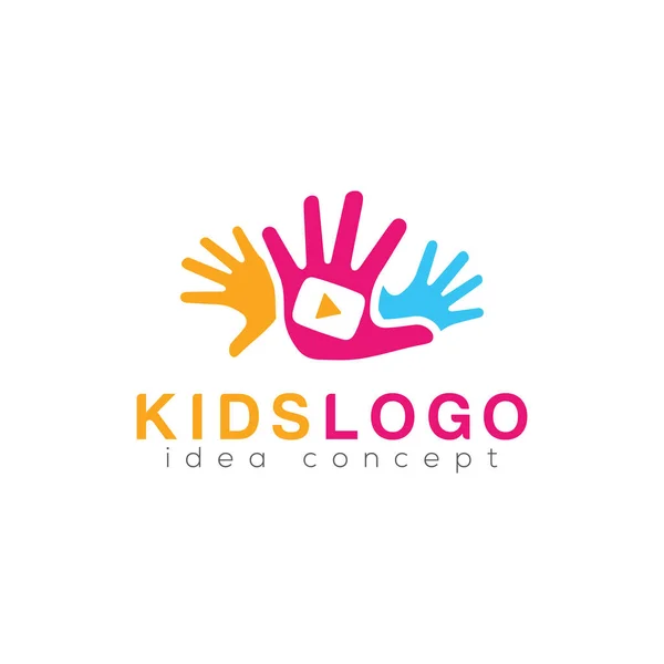Логотип Детей Шаблон Логотипа Ребенка Векторный Логотип — стоковый вектор