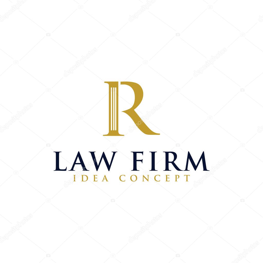 Law Logo in Alphabet Letter, Law Initial Logo Design
