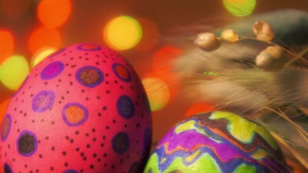 Colorful Easter Paschal Eggs Celebration — Stock Video