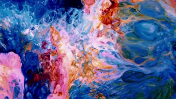 Sanatın Soyut Güzelliği Boya Patladı Renkli Fantezi Yayıldı — Stok video