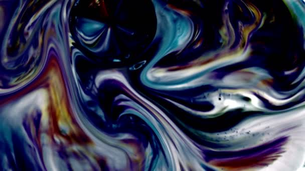 水墨画艺术之美爆发性的五彩斑斓的幻想蔓延 — 图库视频影像