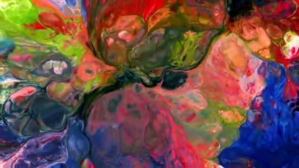 アートインクペイントの抽象的な美しさはカラフルなファンタジースプレッドを爆発 — ストック動画