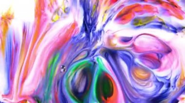 Sanatın Soyut Güzelliği Boya Patladı Renkli Fantezi Yayıldı