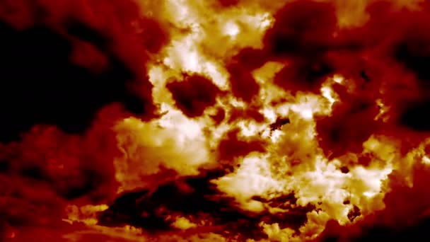 Nubes Fuego Ardiente Como Infierno Del Diablo — Vídeo de stock