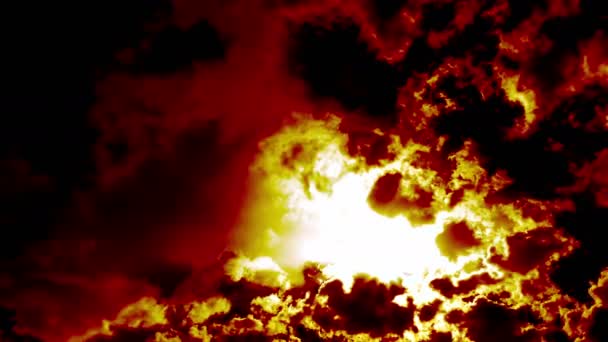 Nubes Fuego Ardiente Como Infierno Del Diablo — Vídeos de Stock