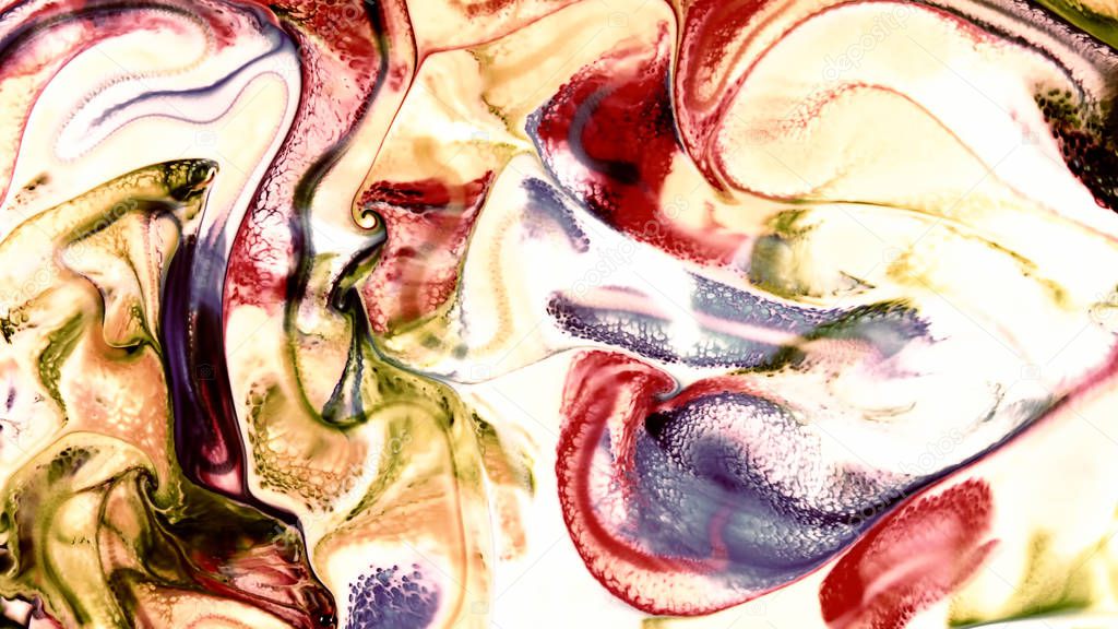 Abstract Beauty of Art Ink Paint Explode Colorful Fantasy Spread. The Mixture of Food Ink on Milk and Soup did those amazing shapes. Nature is doing so no model release needed.