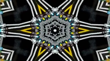 Simetrik soyut geometrik yıldız ve şekiller Kaleidoscope