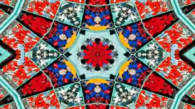 Simetrik soyut geometrik yıldız ve şekiller Kaleidoscope
