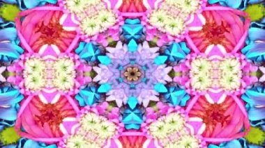 Simetrik soyut geometrik yıldız ve şekiller Kaleidoscope