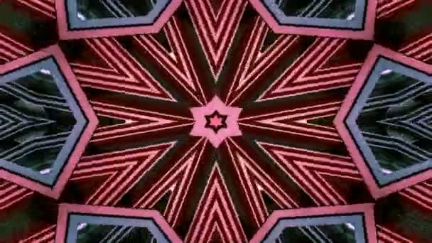 Abstract Symmetric Geometric Stars Shapes Kaleidoscope — Stock Video